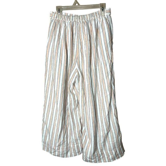 American Eagle High Waisted Side Button Linen Blend Cropped Pants Size S - Picture 7 of 12